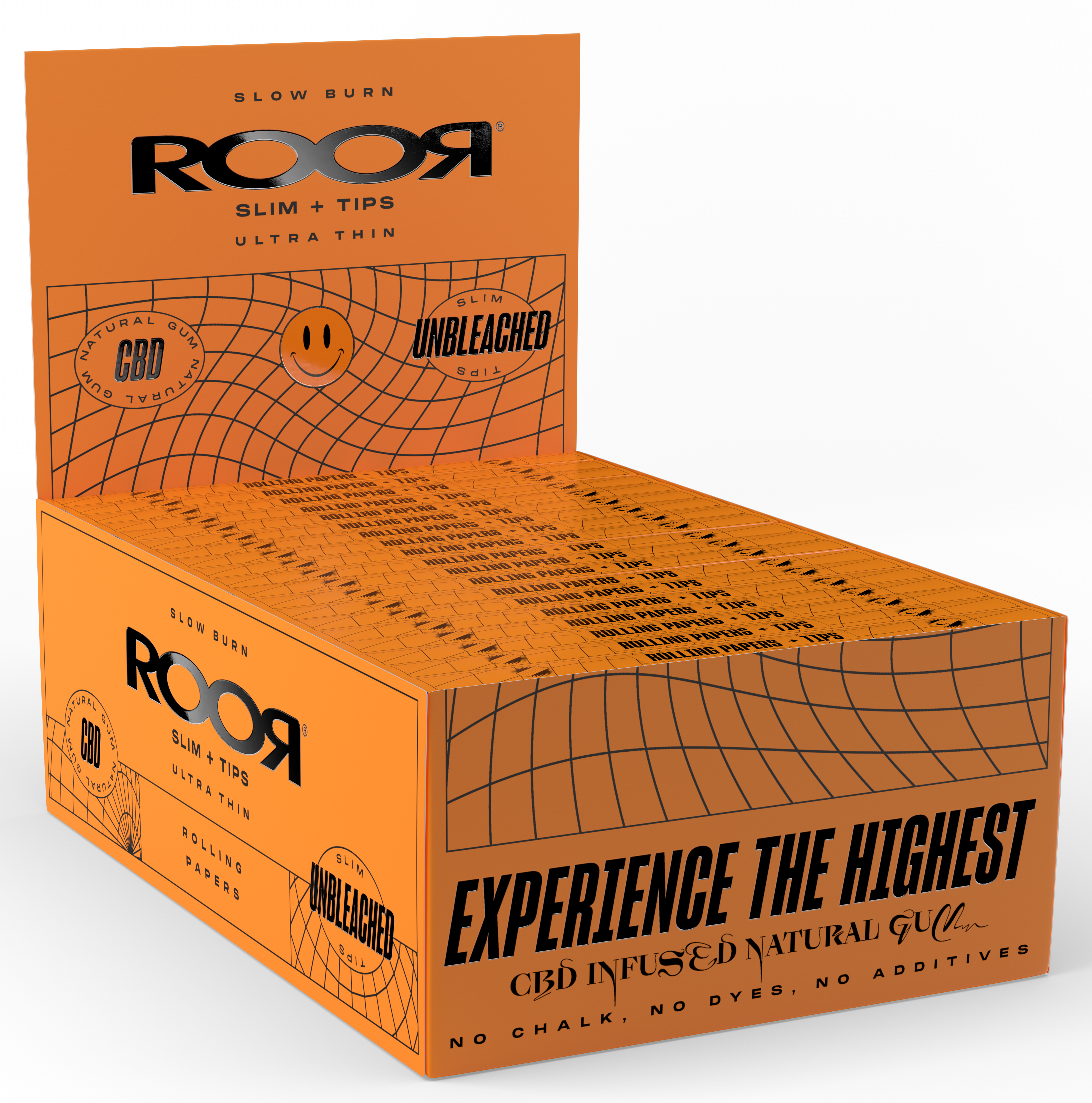 CBD Roor Orange Unbleached Connoisseur Ultra Slim Papers & Tips