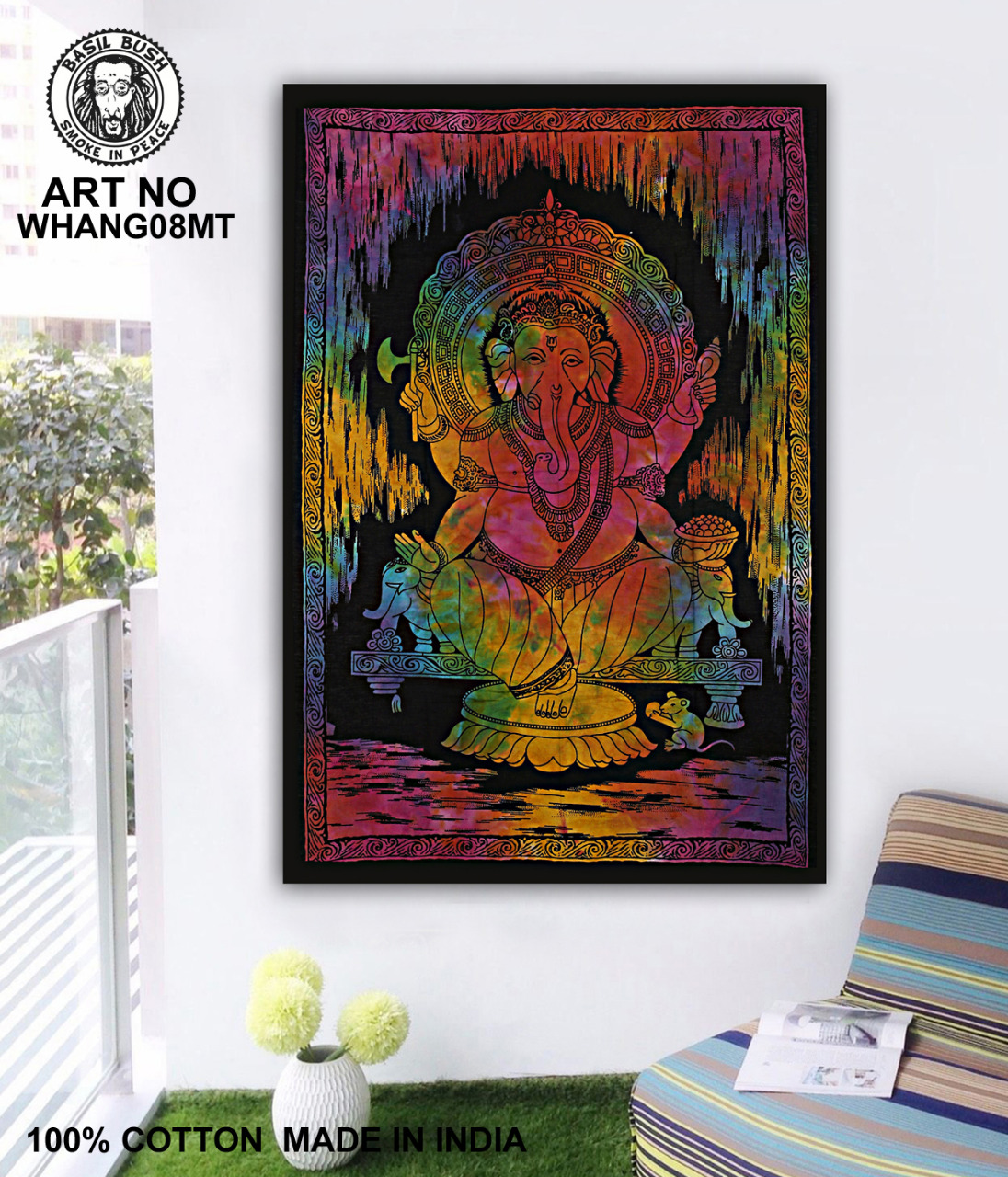 Multicoloured Ganesh Design Wall Hanging