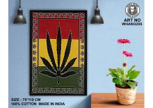 Wall Hanging Big Leaf Rasta Design 100% Cotton