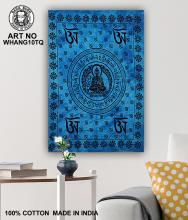 Turquoise Tibetan Buddha Wall Hanging 100% Cotton